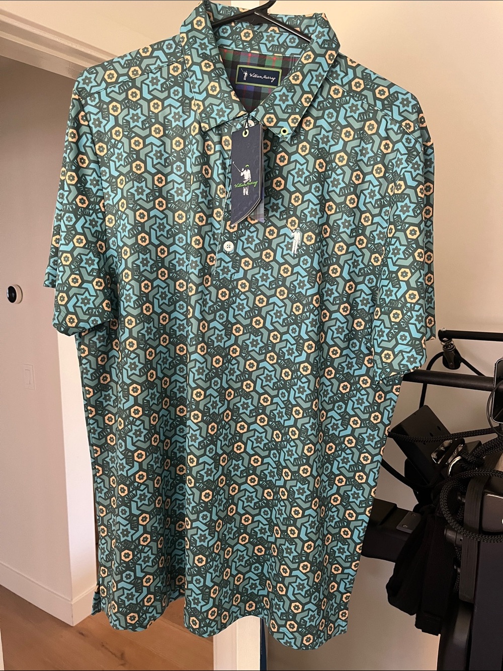William Murray Golf Polo Large -  Green and yellow - NWT New with tags